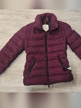 Moncler Quilted Puffer Jacket in Deep Plum Heather